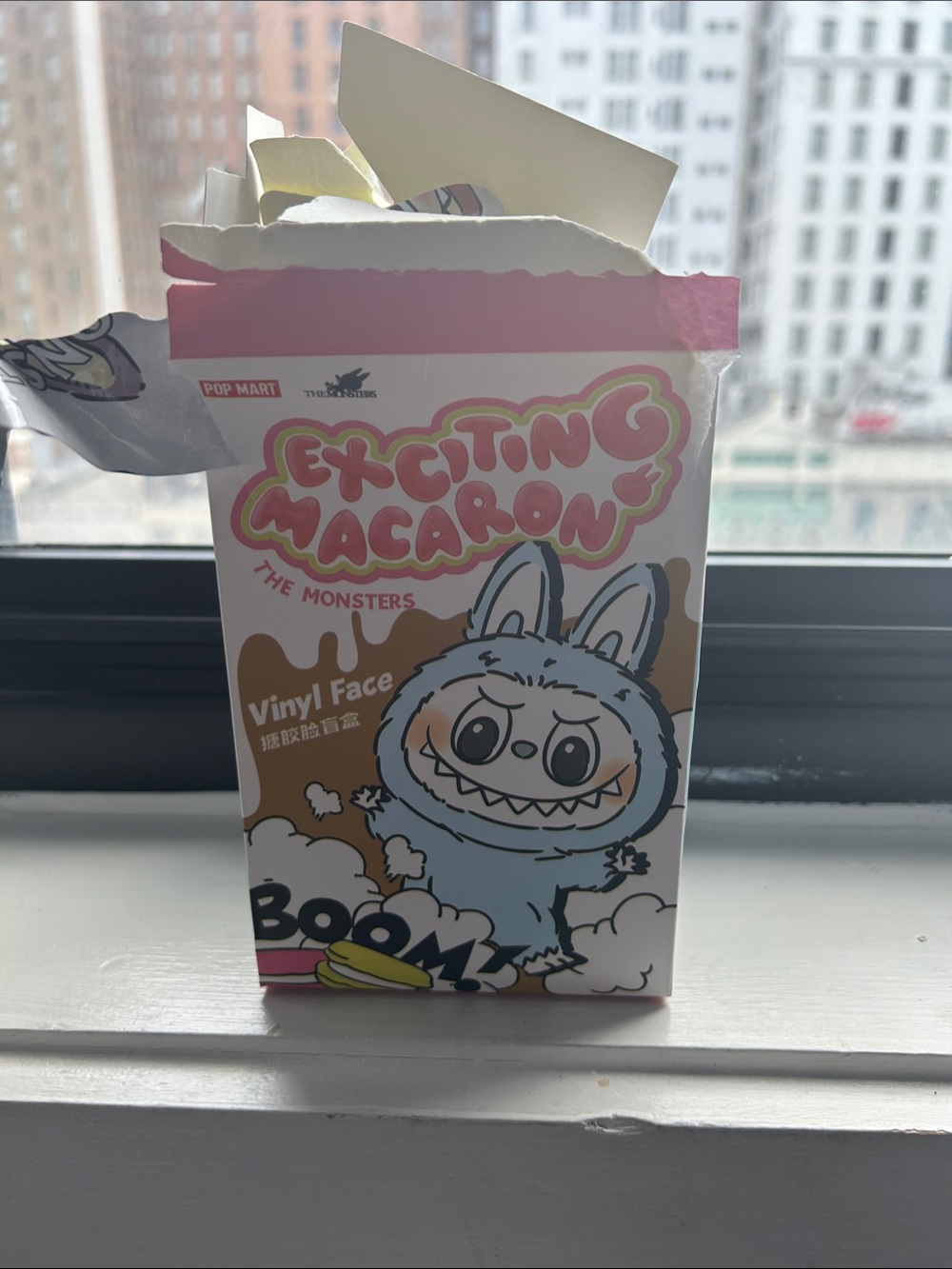 POP MART Exciting Macaron The Monsters Vinyl Face Toy - Pink/White